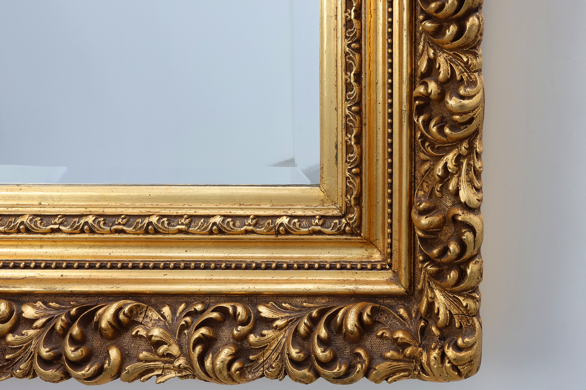 Baroque style giltwood mirror with acanthus carvings, France ca. 1880thumbnail